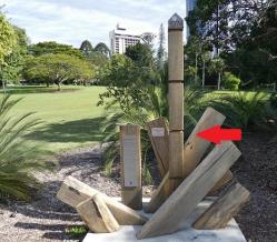 Flood level marker in City Botanic Garden